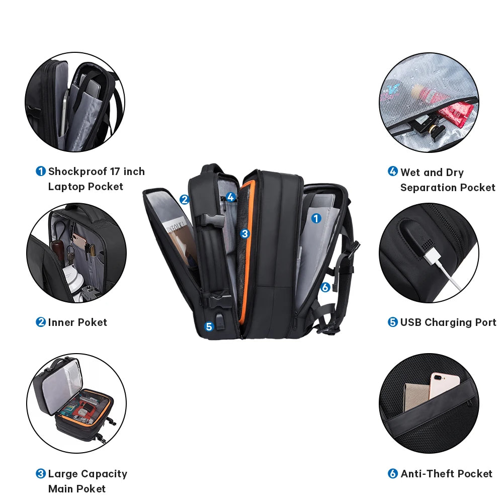 Digital Nomad – Mehrzweckrucksack (mit KOSTENLOSEM USB-C-Reiseadapter)