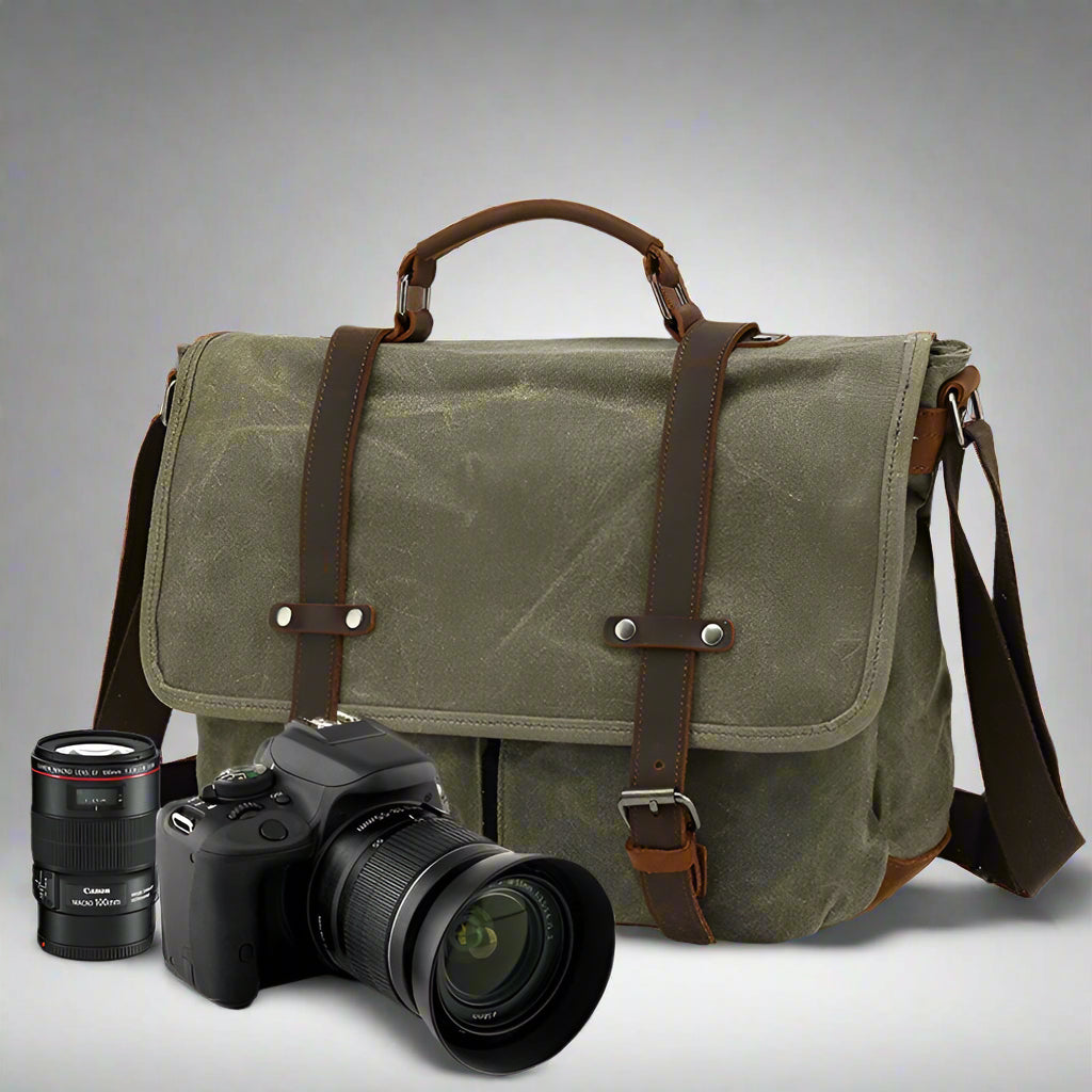 CamGuard - Waterproof Waxed Crossbody Shoulder Camera Bag