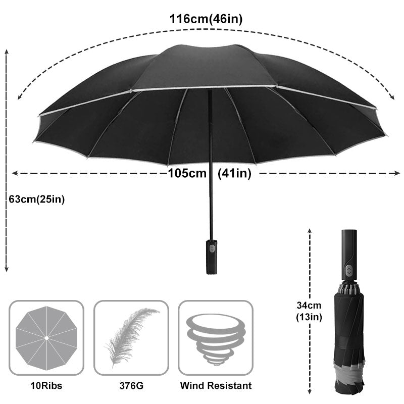 Automatischer Regenschirm mit reflektierendem Streifen