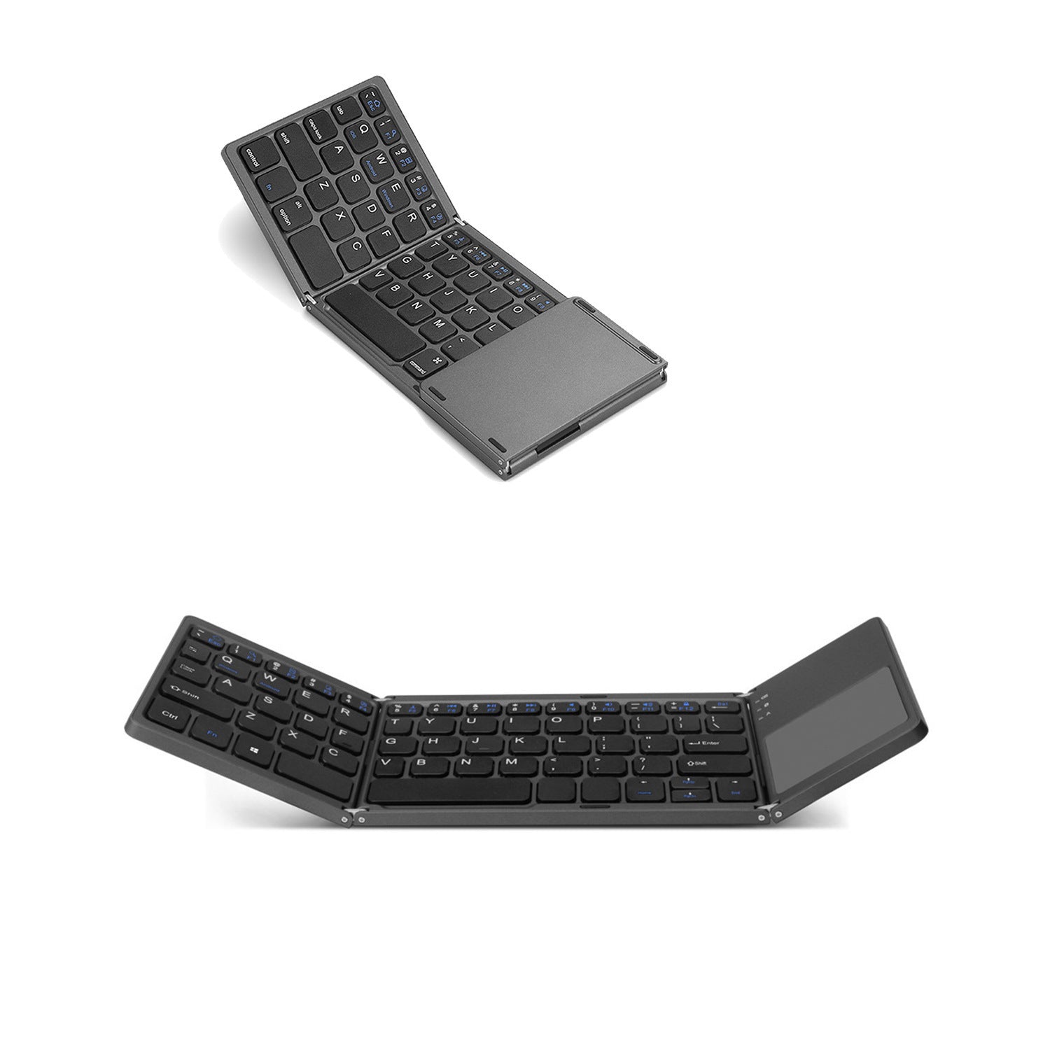 Kompakte, tragbare, zusammenklappbare Bluetooth-Tastatur und Touchpad