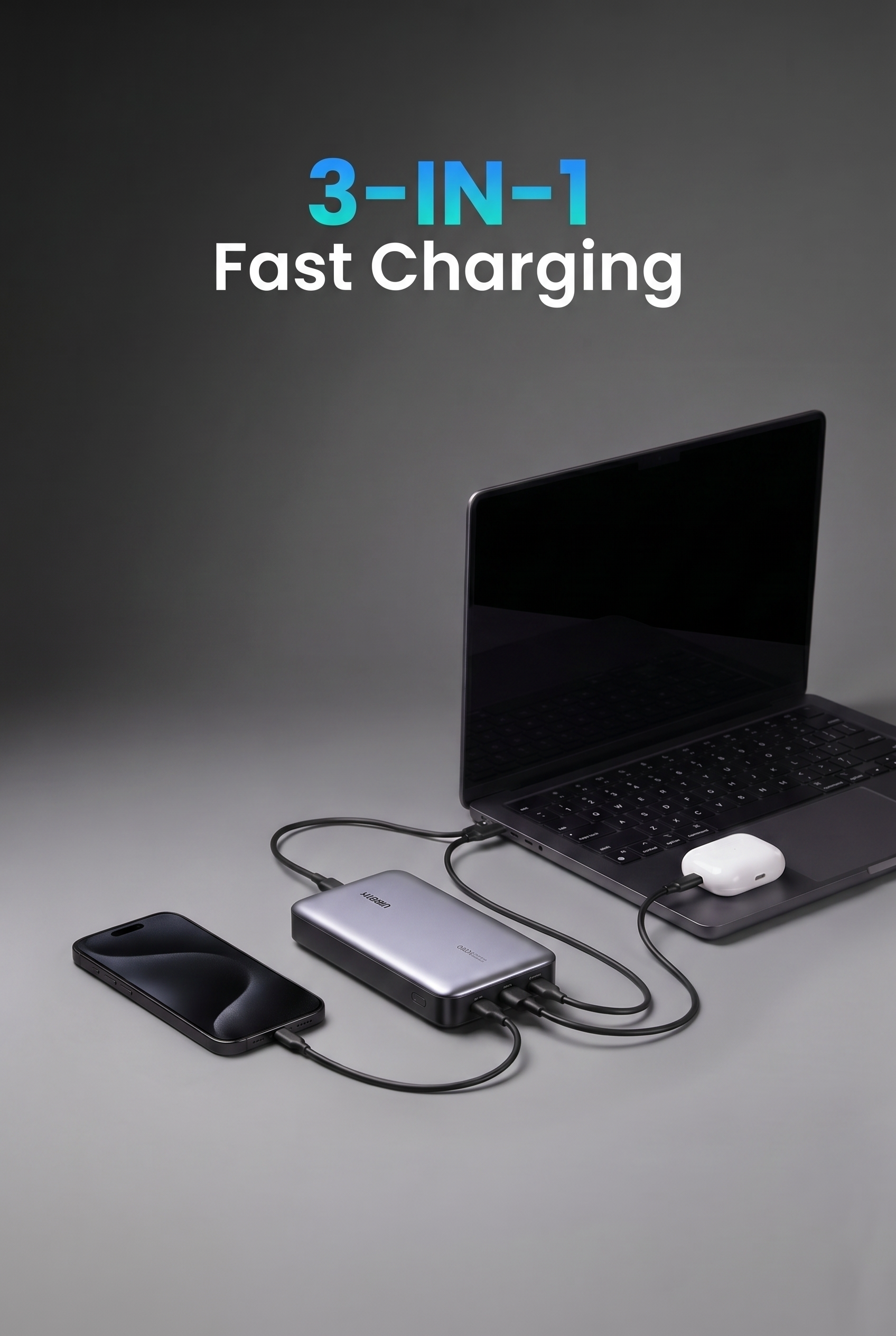 Laptop-Powerbank – ultraschnelles, intelligentes Ladegerät 145 W, 25000 mAh