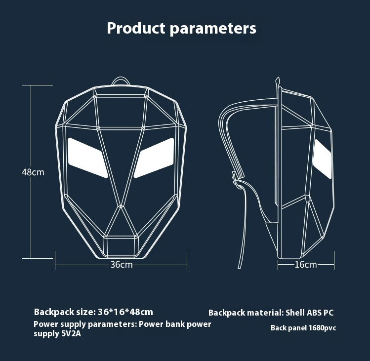 Scorpion2099 - Waterproof Hard Shell LED Motorcycle Helmet Backpack