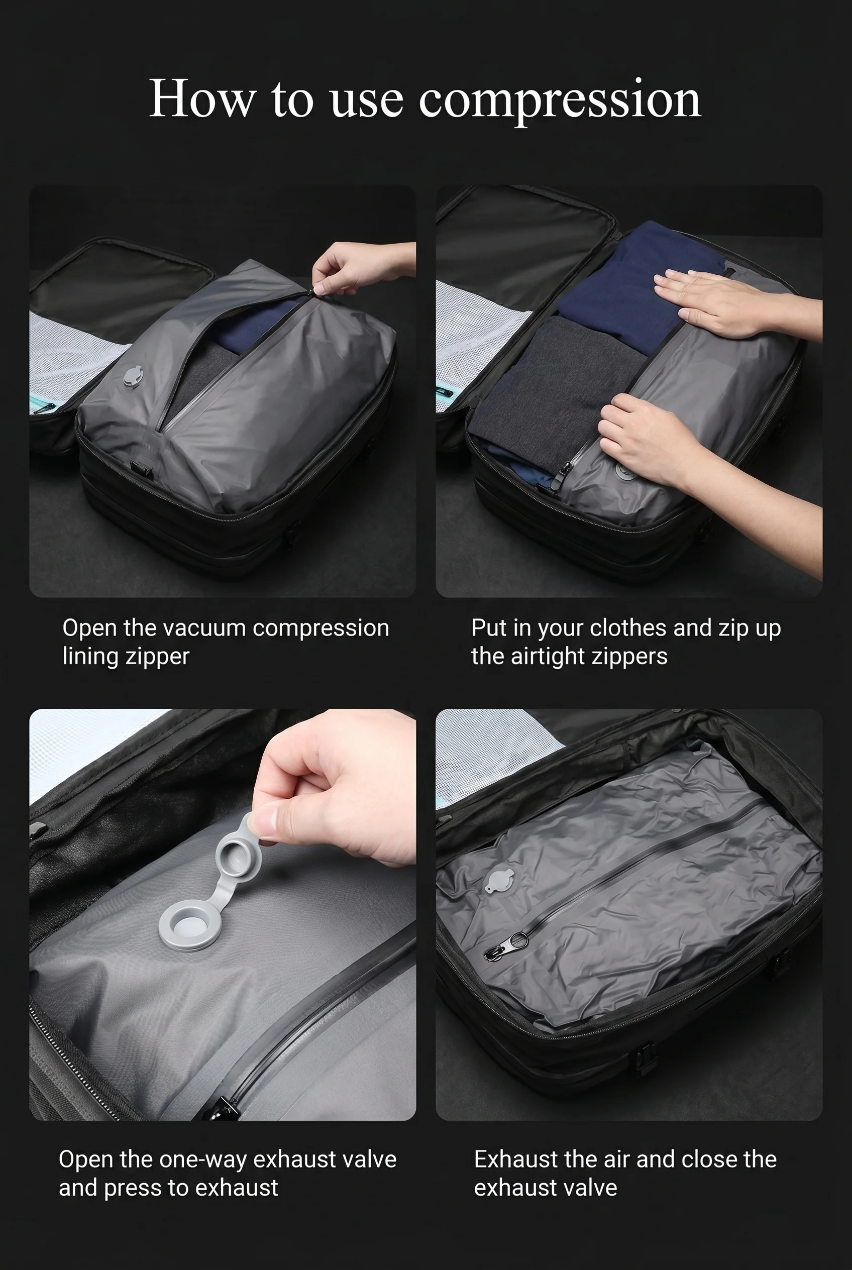 Tenzei Airbag - RZTX Reise-Vakuum-Kompressions-Rucksack