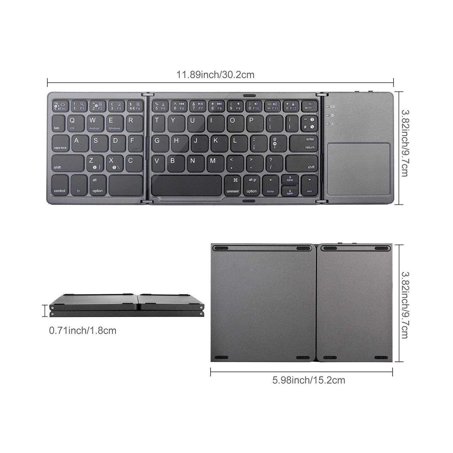 Portable Foldable Keyboard and Touch Pad