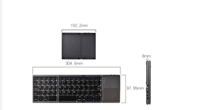 Portable Foldable Keyboard and Touch Pad