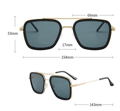 Stark - Unisex Fashion Square Frame Sunglasses