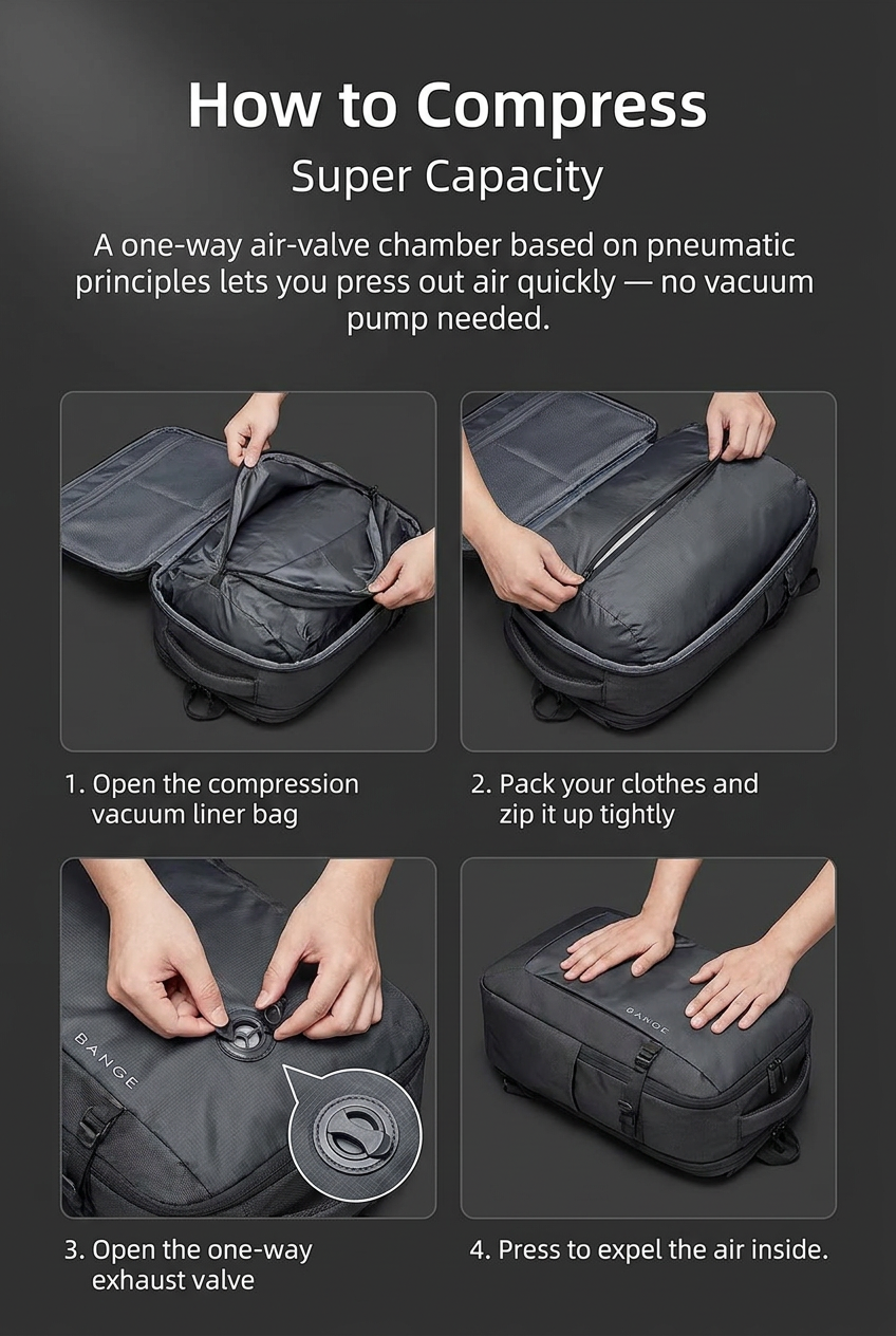 Traverse - Vacuum Compression Travel Backpack