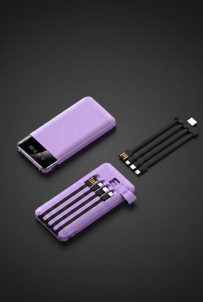 Dünne Powerbank mit mehreren Adaptern und hoher Kapazität 