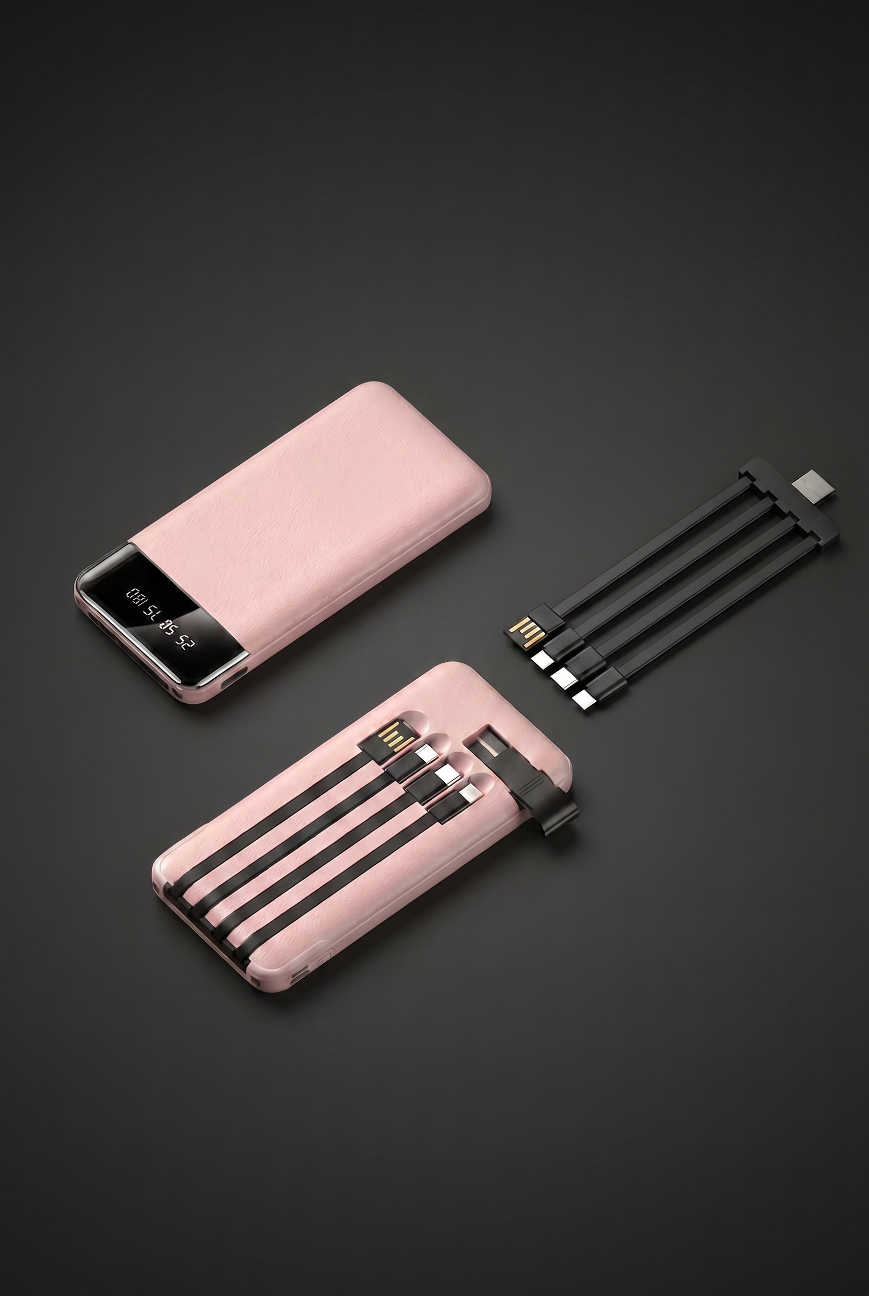 Dünne Powerbank mit mehreren Adaptern und hoher Kapazität 